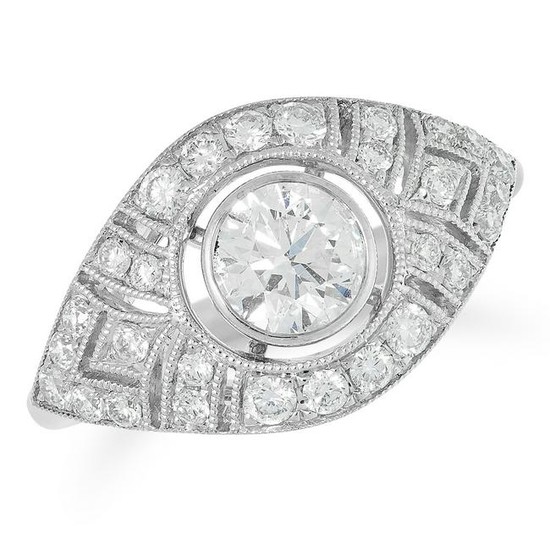 A DIAMOND DRESS RING in Art Deco style, set with a