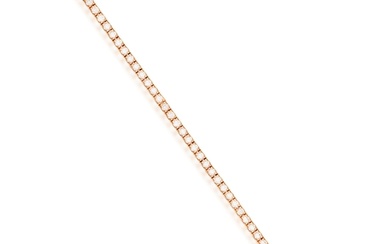 A DIAMOND LINE BRACELET Composed of a continuous line of br...