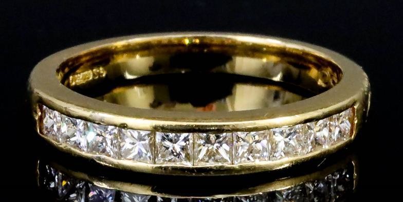 A Diamond Half Hoop Eternity Ring, Modern, in 18ct...