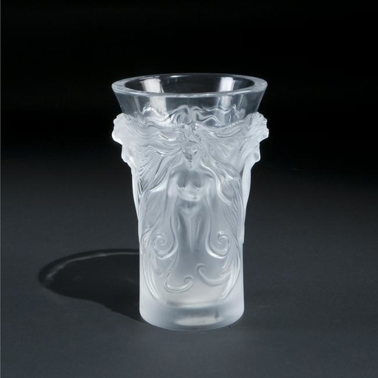 A French Lalique crystal vase, '50s