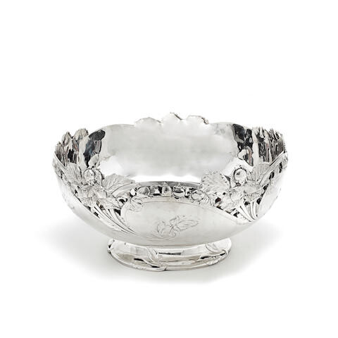 A French silver bowl and liner