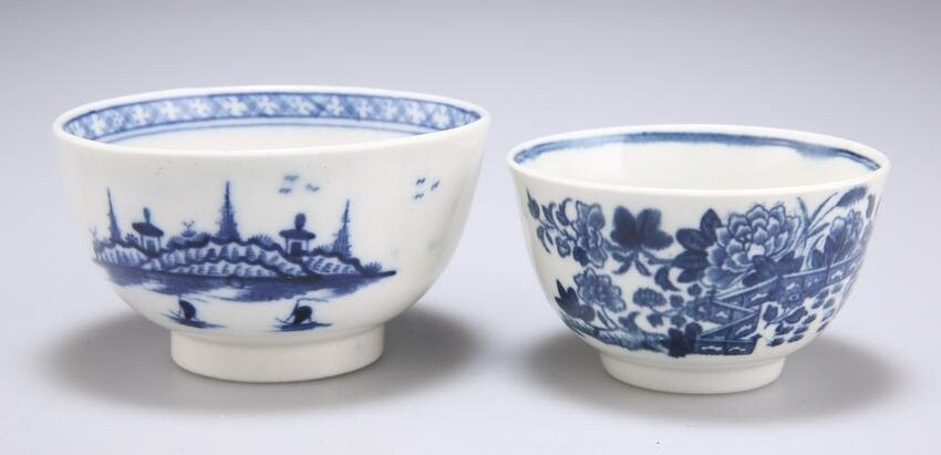 A GROUP OF 18TH CENTURY BLUE AND WHITE WORCESTER