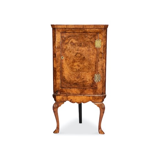 A George I and later burr walnut and mahogany banded c...