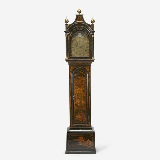 A George III Japanned Tall Case Clock Thomas Wagstaffe