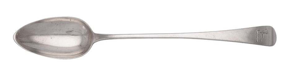 A George III silver Old English pattern serving spoon by Richard Crossley