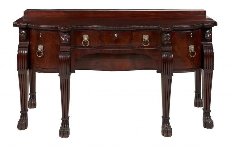 A George IV carved mahogany sideboard