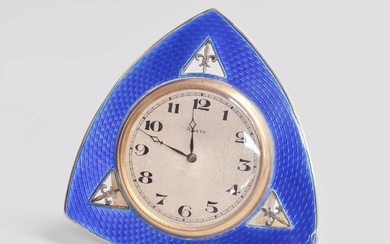 A George V Silver and Enamel Timepiece, by Albert Carter,...