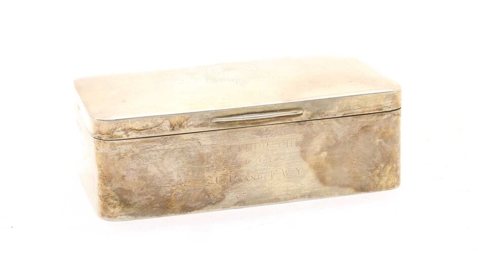 A George V silver cigarette box