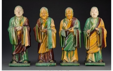 A Group of Four Chinese Sancai Luohan, Qing Dyna