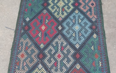 A HAND KNOTTED PURE WOOL PERSIAN SOMAK