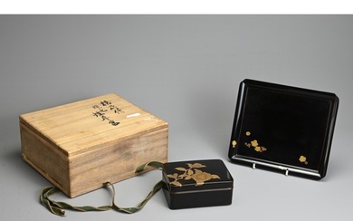 A JAPANESE EARLY 20TH CENTURY, LACQUER WRITING BOX (SUZURIBA...