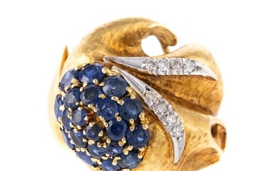 A Mid-Century Sapphire & Diamond Ring in 18K