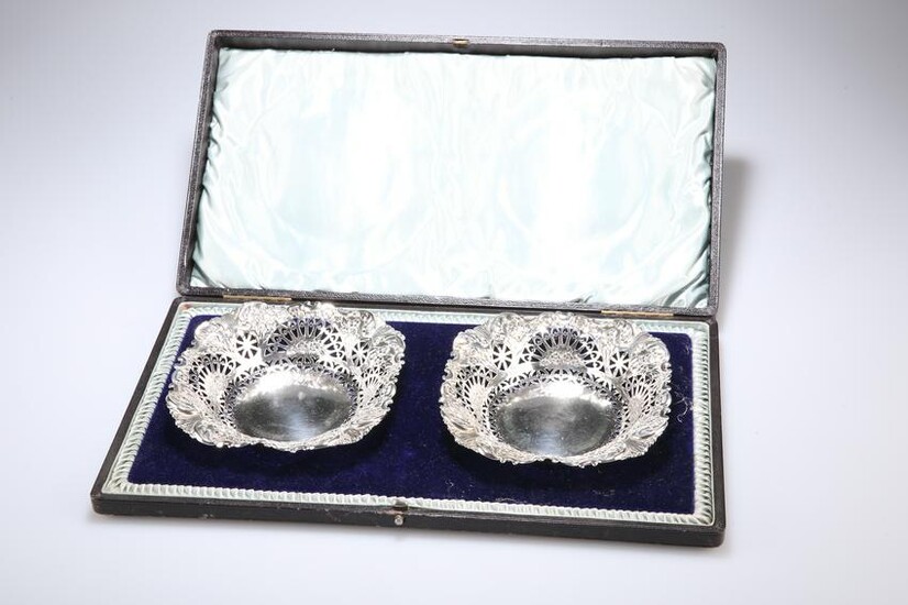 A PAIR OF VICTORIAN SILVER PIERCED DISHES, by Richard
