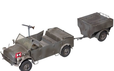 A Philipp Modellbau heavy unit automobile Kfz. 18 Horch and an ammunition trailer