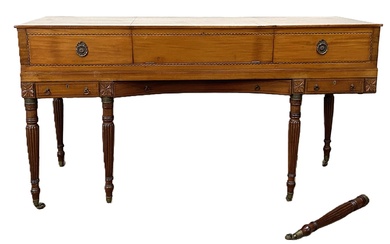 A Regency mahogany square box piano, circa 1810, (converted as attractive sideboard), with typical