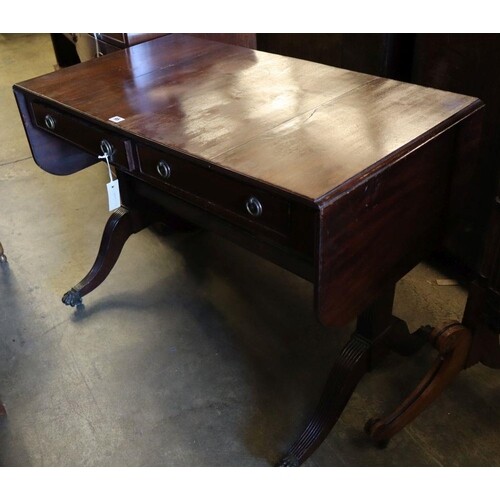A Regency style mahogany sofa table, width 100cmCONDITION: G...