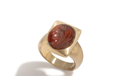 A Roman Carnelian Ring Stone with the Goddess Isis