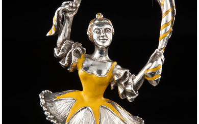 A Tiffany & Co. Enameled Silver Circus Ballerina (circa 1990)