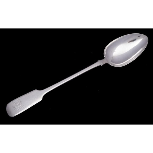 A Victorian provincial silver Fiddle pattern serving spoon, ...
