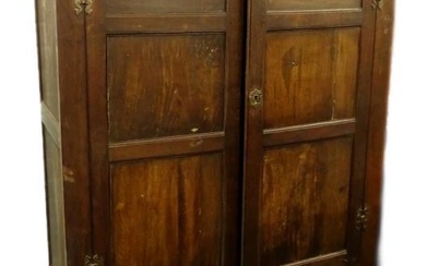 A country made Georgian oak press cupboard, converted for...