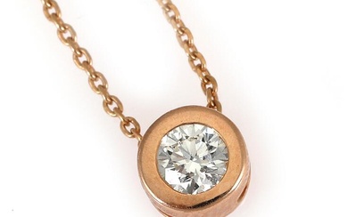 A diamond pendant set with a brilliant-cut diamond weighing app. 0.21 ct.,...