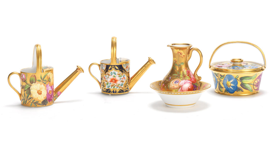 A group of English porcelain toy pieces, circa 1820