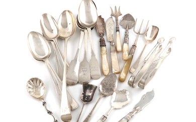 A mixed lot of silver flatware
