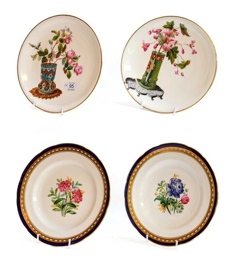 A pair of Minton Aesthetic movement cabinet plates painted...