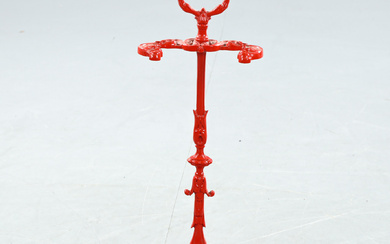 A red painted cast iron umbrella stand, Skeppshult, Sweden, 19/2000's.