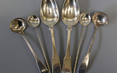 A selection of Scottish sterling silver flatware, featuring a pair...