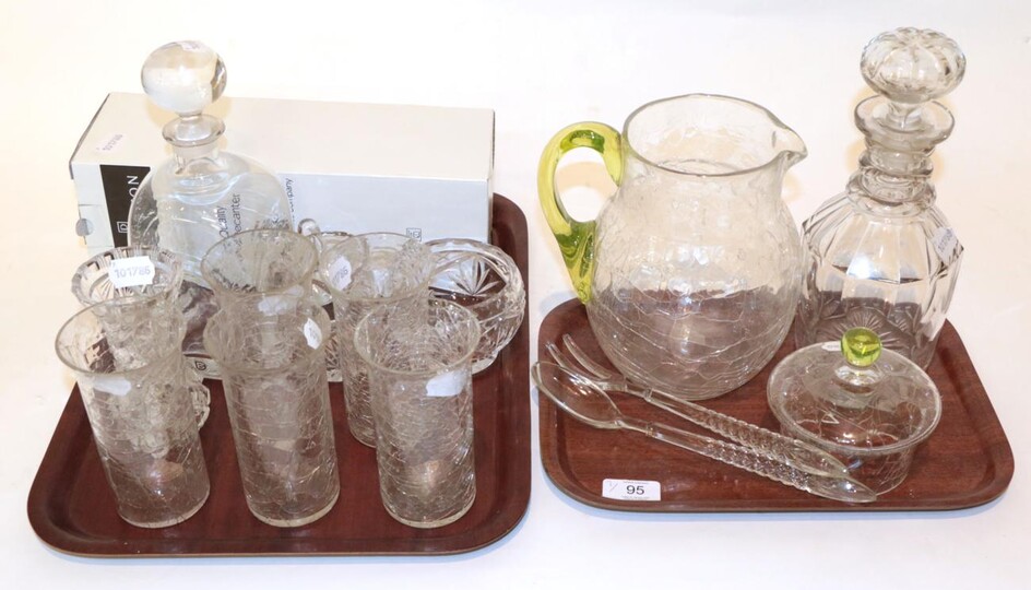 A selection of glasswares including Dartington decanters; lemonade set etc (qty)