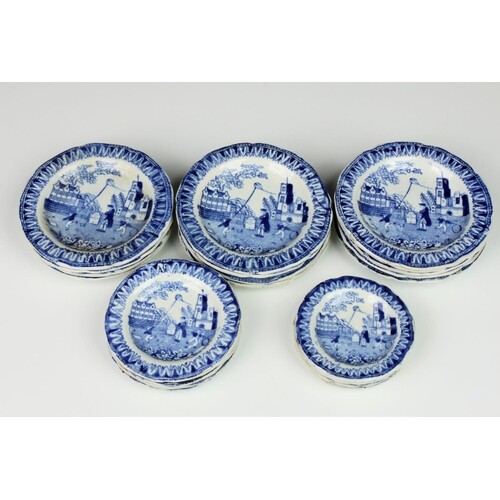 A small collection of twenty four blue & white miniature chi...