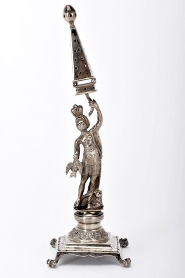 A toothpick holder "Indian woman with bird and pyramid"