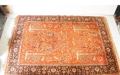 A vintage 20th century Persian Islamic carpet floor rug. Rec...