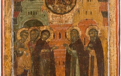 AN ICON SHOWING THE APPEARANCE OF THE MOTHER OF...