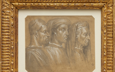 After Masaccio, graphite and gouache on paper
