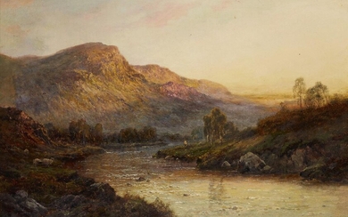 Alfred de BrÃƒÂ©anski Snr, RBA, British 1852-1928- The River Teith; and The Hills of Na Garr; oils on canvas, each signed 'Alfred de BrÃƒÂ©anski' (lower right and lower left), each further signed and titled on the reverse, each 40.8 x 61 cm., a...