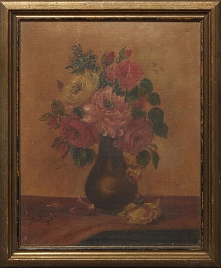 American School, "Still Life of Roses," early 20th c.