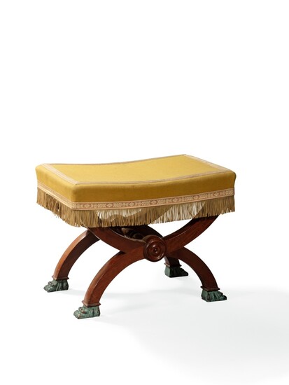 An Empire style mahogany X-frame tabouret, modern | Tabouret curule en acajou de style Empire, travail moderne