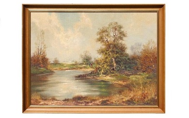 An Oil Painting of a Landscape by H. Haller (Austrian, 1880-1950)