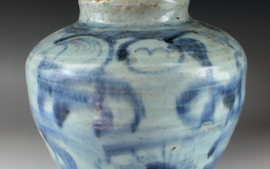 Ancient Chinese, Tang dynasty Pottery Jar with floral motif - (1)