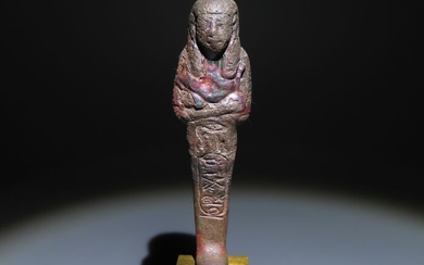 Ancient Egyptian Bronze Royal shabti for the pharaoh Psusennes I. 7,5 cm H. Important and Very rare