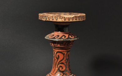 Ancient Greek, Magna Graecia Ceramic Apulian Red-Figure Stand with TL test - 25.5 cm