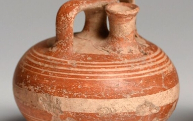 Ancient Greek Pottery Mycenaean Bichrome Stirrup Jar