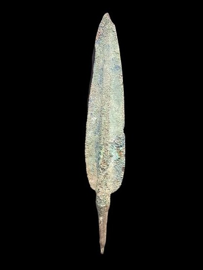 Ancient Roman Bronze Spearhead - 13×2×13 cm - (1)