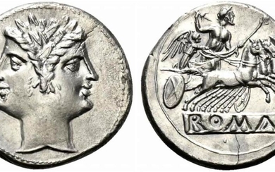 Anonymous, Quadrigatus, Rome, ca. 225-214 BC; AR (g 6,55; mm...