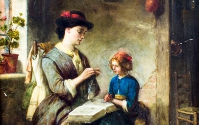 Antique 19C British oil painting