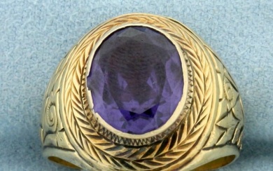 Antique Victorian Purple Sapphire Ring in 18k Yellow Gold