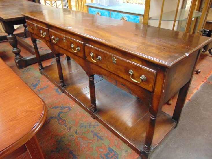 Antique style dresser base, rectangular top over three drawe...
