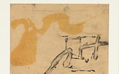 SOLD. Antoni Tapies: "Lleu", 1987. Signed Tapies, 24/75. Etching in colours. Visible size 45 x 56 cm. – Bruun Rasmussen Auctioneers of Fine Art